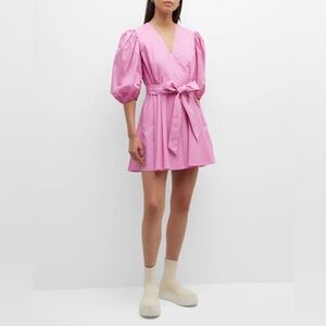 ARIAS NEW YORK Belted Bubble Pink Mini Dress Sz 6